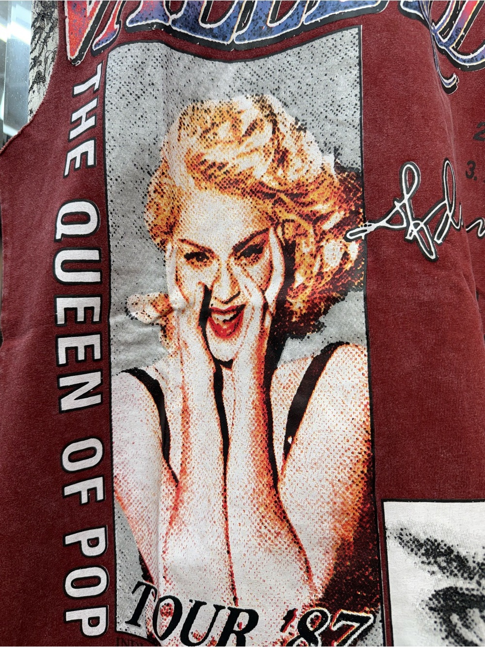 Valley Sports Sleeveless Marilyn Monroe Graphic Tank Top in Maroon - Picture 3 of 11